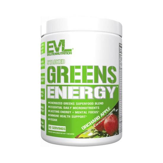 EVL Nutrition Stacked Greens Energy (30 serv) Orchard Apple