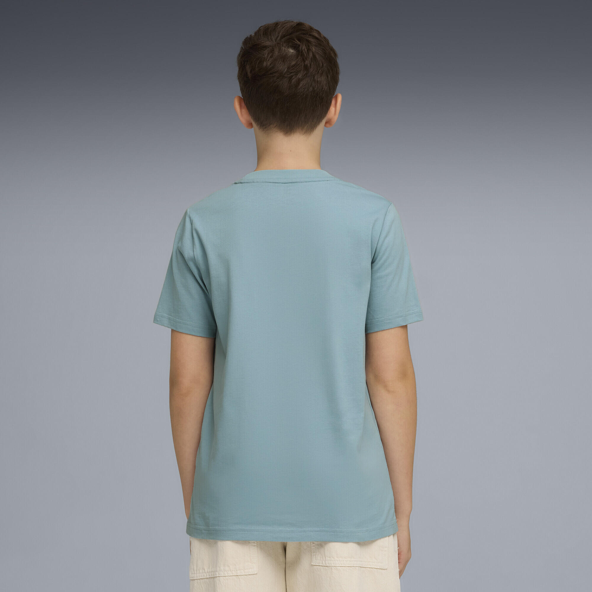 Camiseta infantil confortável logo bordado Essentials No. 1 Logo PUMA 3/5