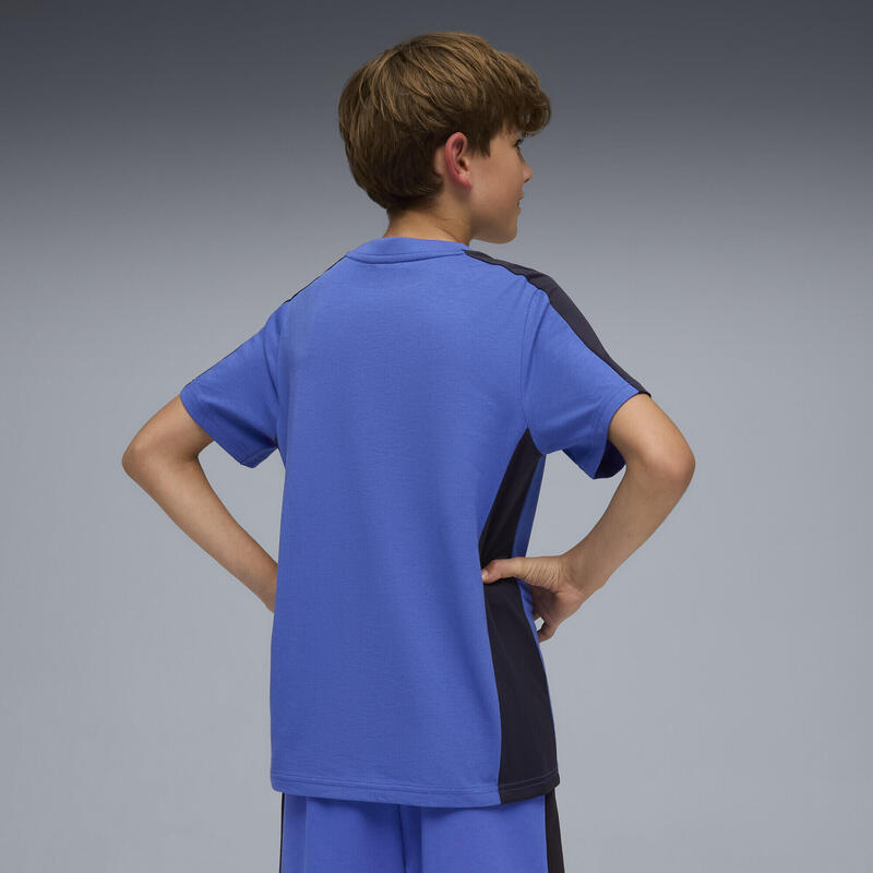 Tricou alergare băieți mânecă scurtă Active Sports Graphic, albastru și negru