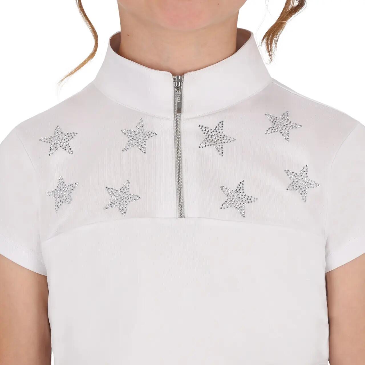 Turnier-Poloshirt Mädchen QHP Jipp 4/5