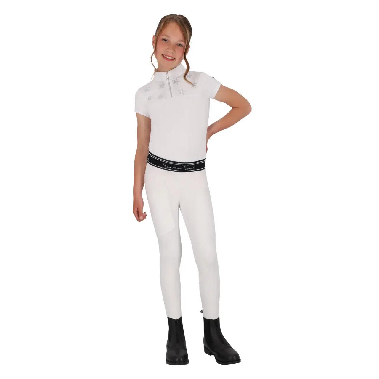 Turnier-Poloshirt Mädchen QHP Jipp 2/5