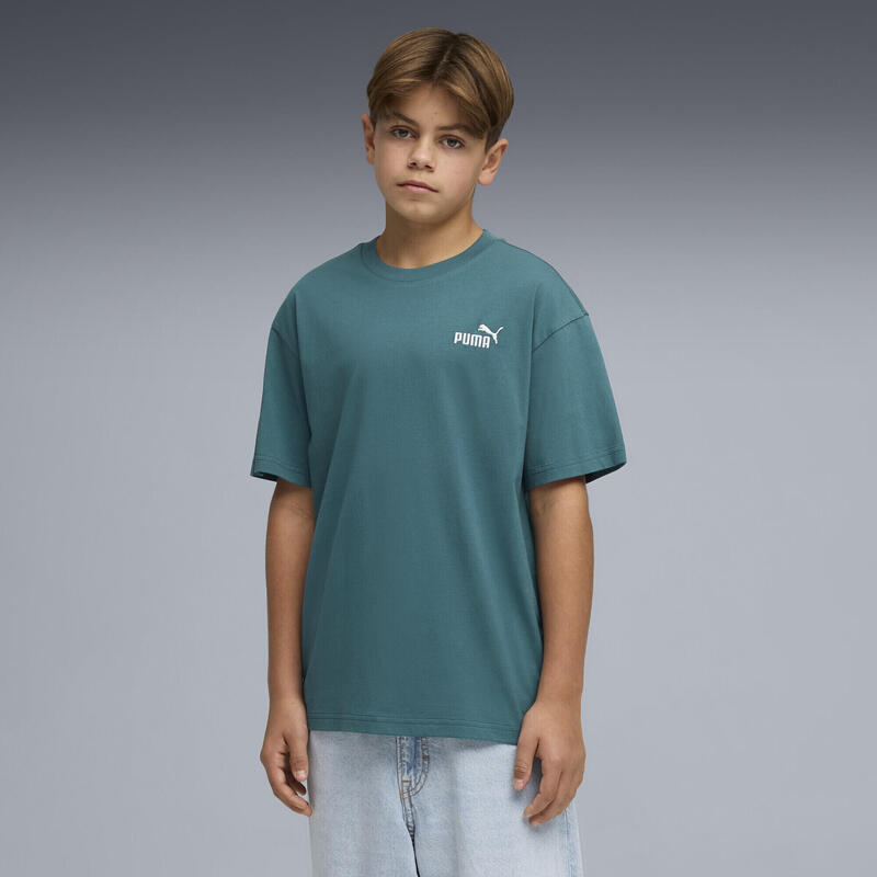 Tricou alergare băieți mânecă scurtă Small No. 1 Logo Relaxed, teal PUMA