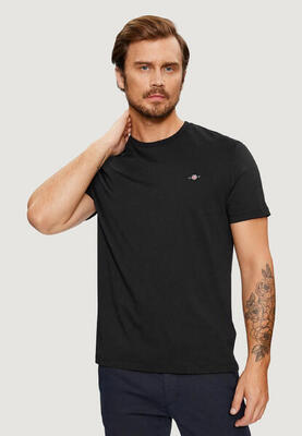 Crop top t-shirt reg shield ss t-shirt heren zwart