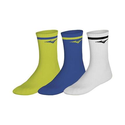 Pack De 3 Chausettes Mizuno Training With Line Vert/bleu/blanc