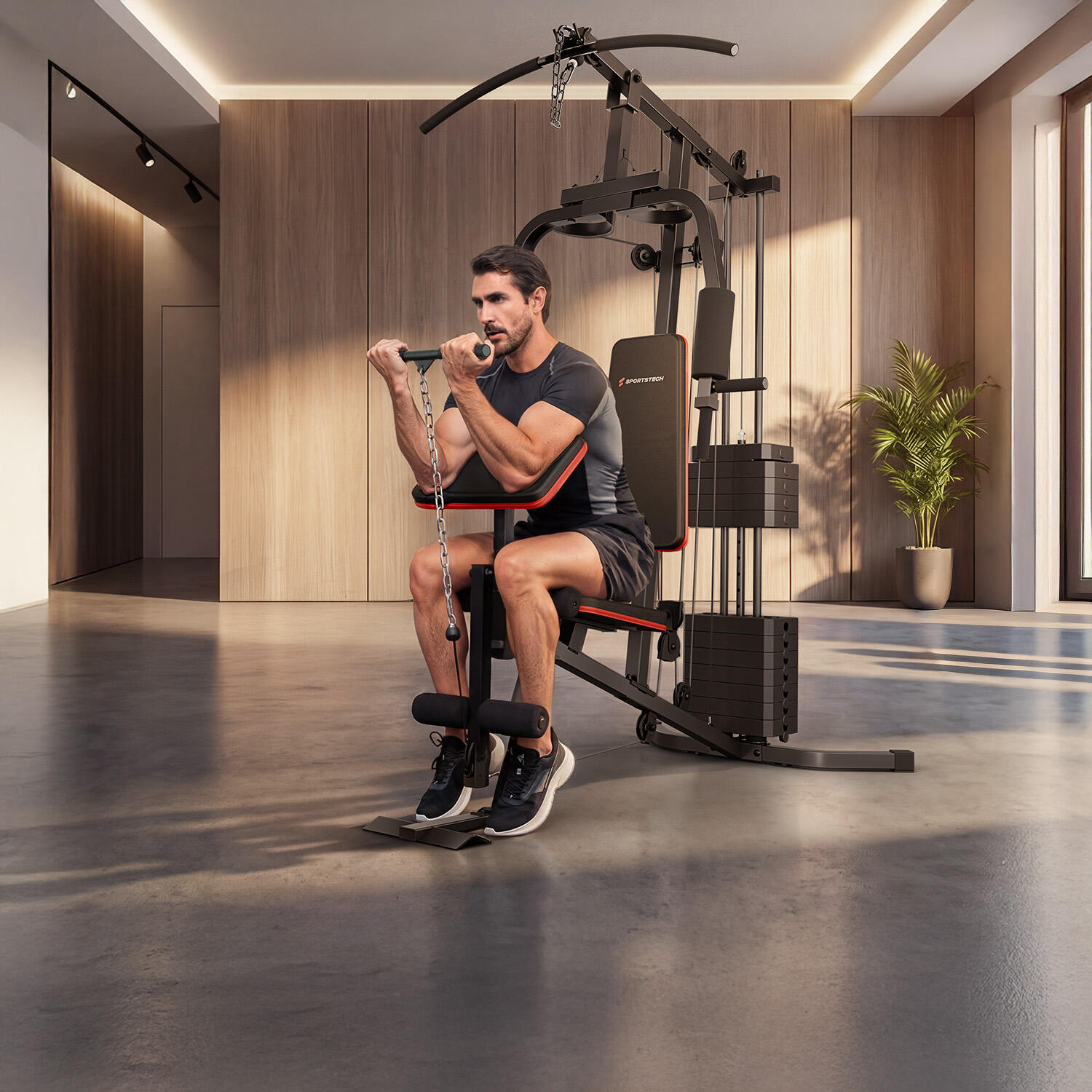 Station de musculation HGX50 pour maison avec poids 60 kg 3/7
