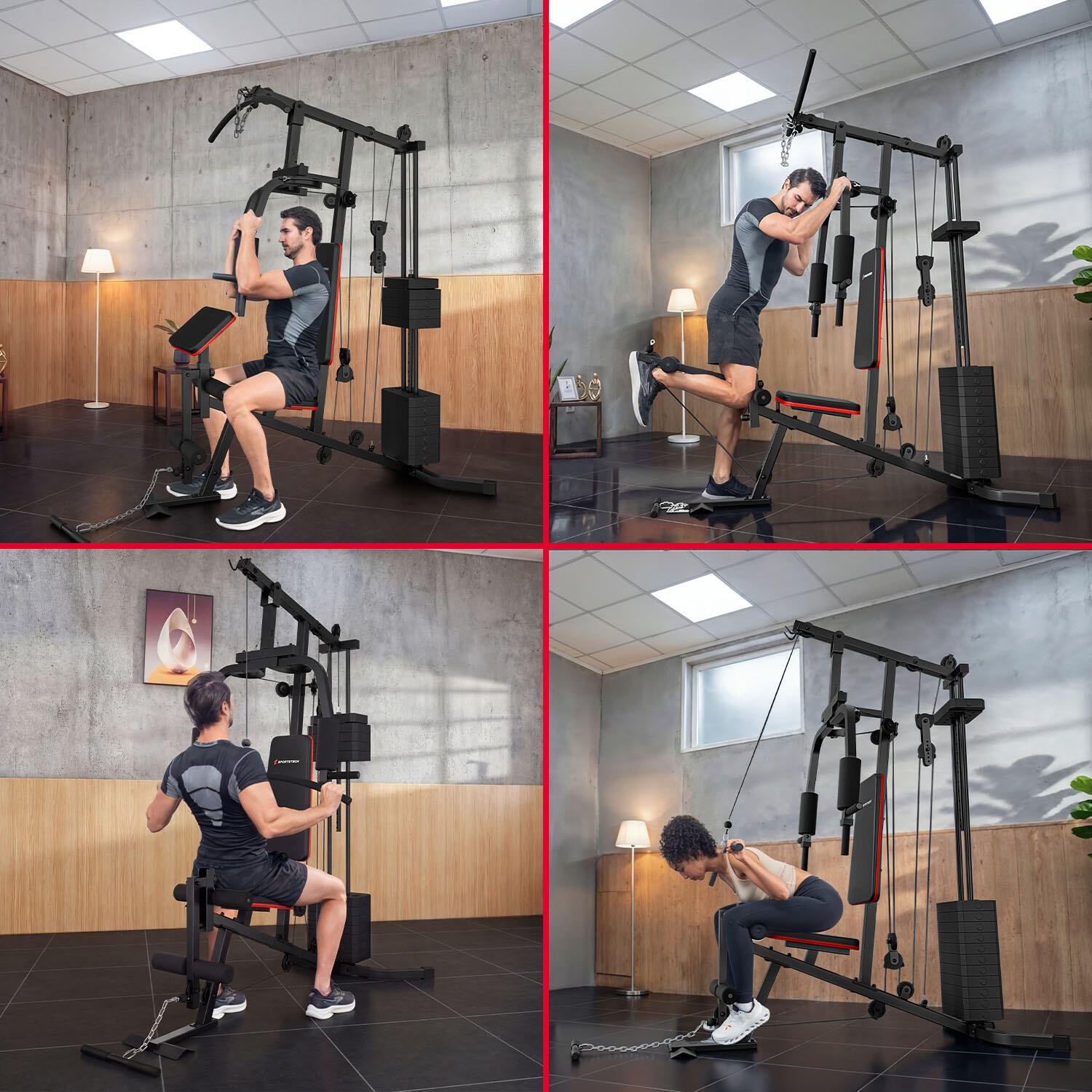 Station de musculation HGX50 pour maison avec poids 60 kg 4/7