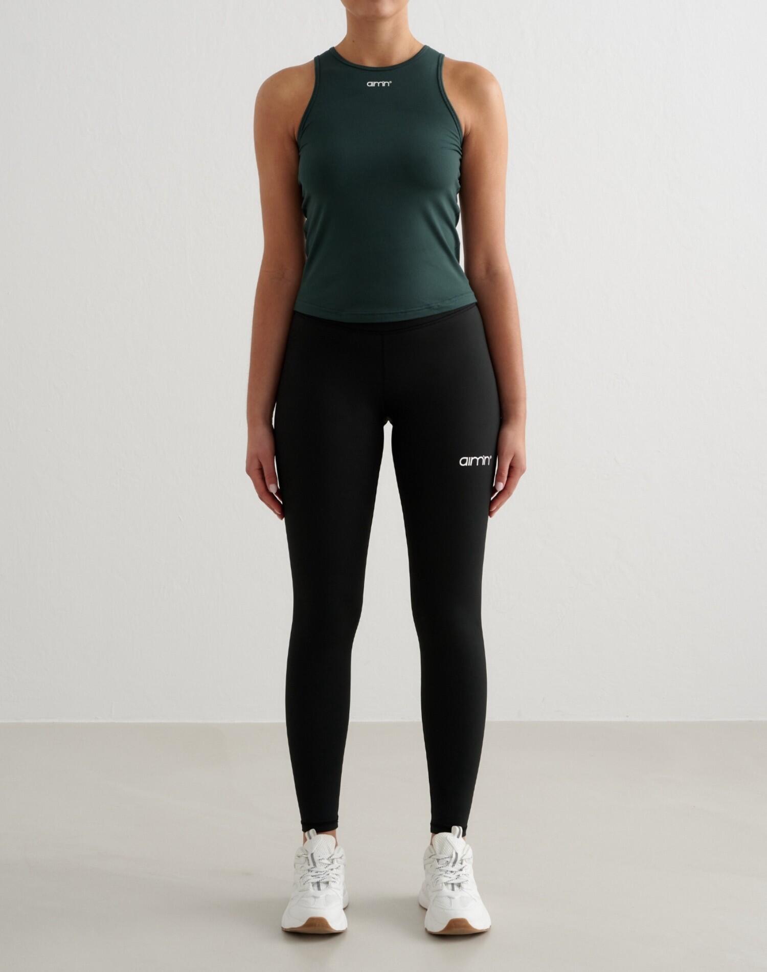 Mujer Camiseta Sin Mangas Suave Transpirable Verde Oscuro 4/6