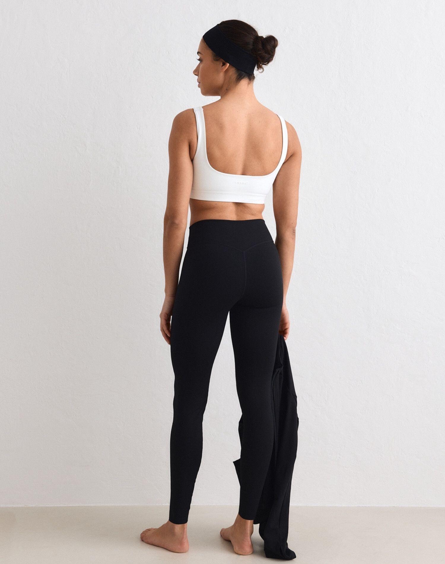 Mallas Mujer Cepilladas Tiro Medio Largo Completo Sense Negro 2/5