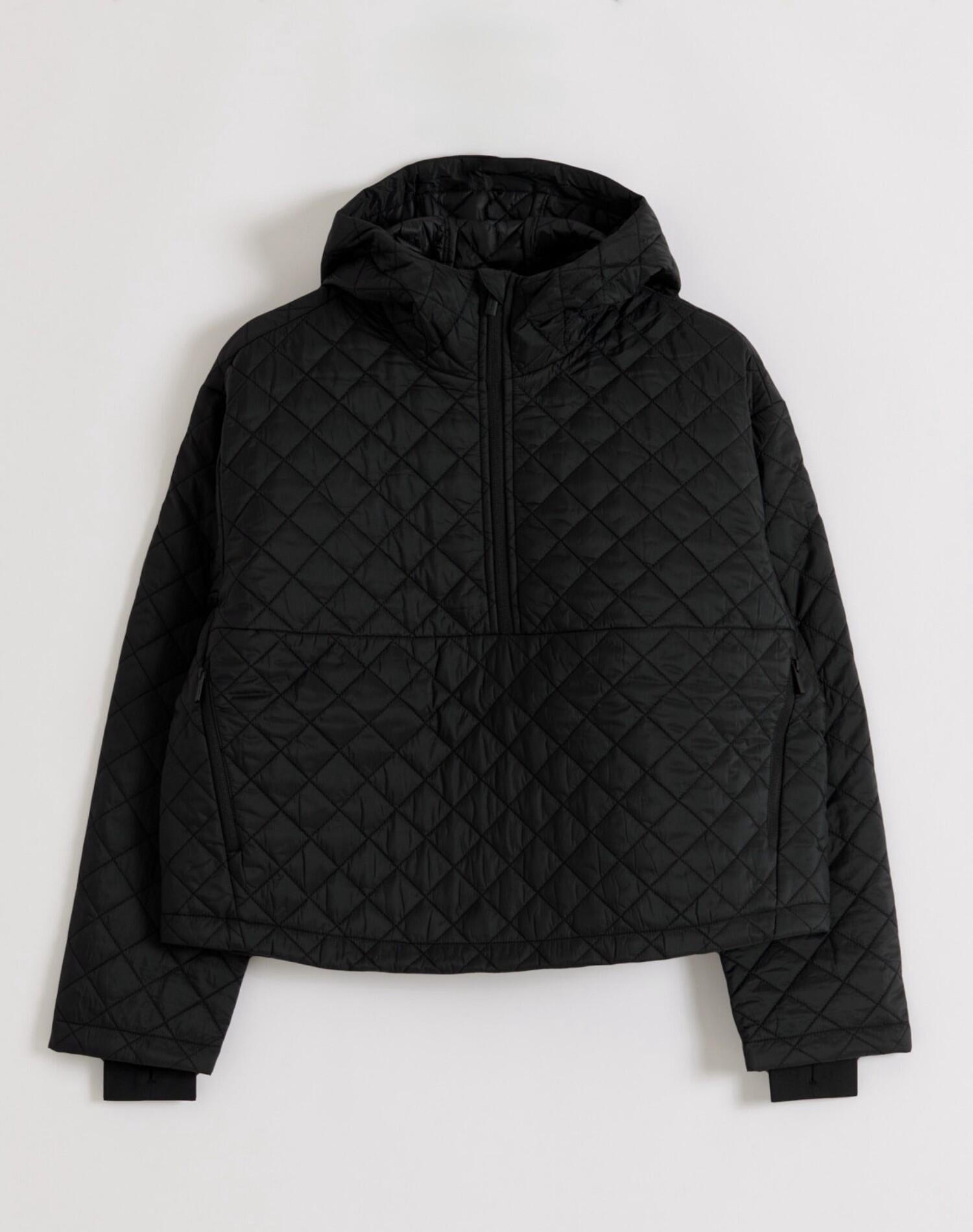 Anorak Mujer Acolchado Corto Repelente al Agua Reciclado 1/2 Cremallera Negro 4/6