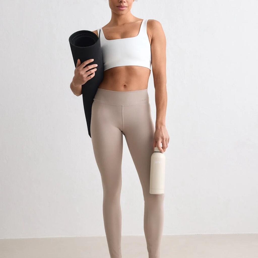 Women's Tights Brushed Mid-Waisted Full-Length Sense Dark Clay