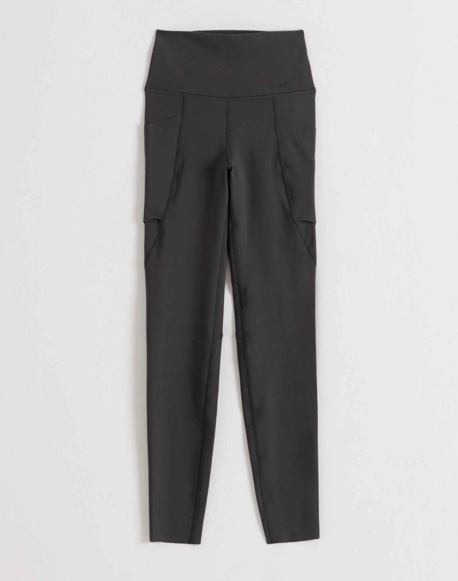 Mujer Leggings con Bolsillos Transpirable Gris Oscuro 4/4