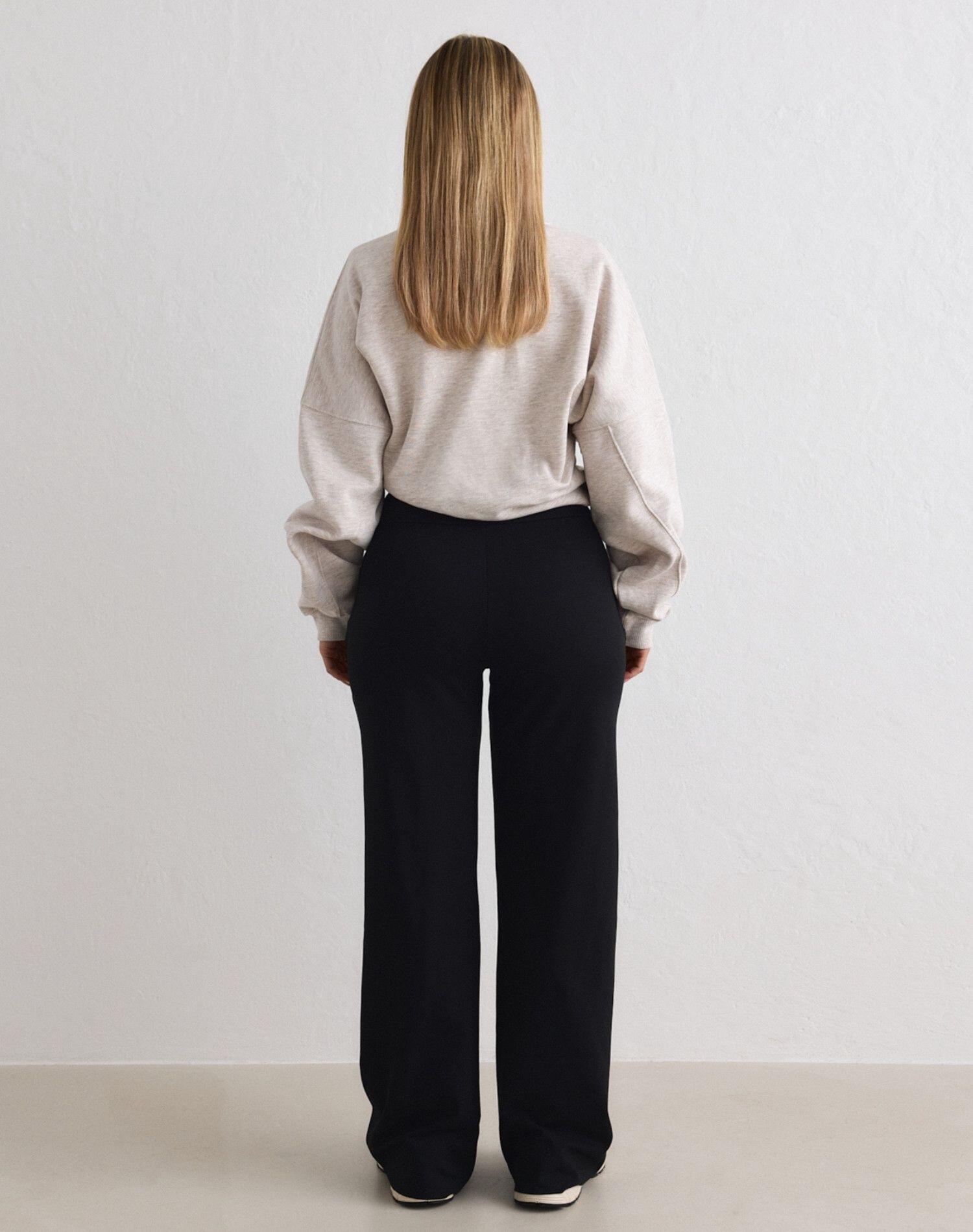Pantaloni da Donna Ultra-morbidi Vita Alta Gamba Dritta Sense Nero 3/5