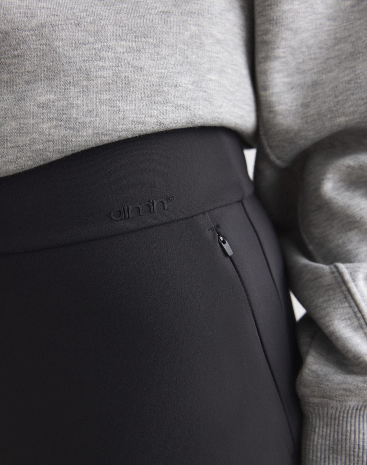 Pantalones Mujer Ultrasuaves Cintura Alta Pernera Recta Sense Gris Claro 3/6