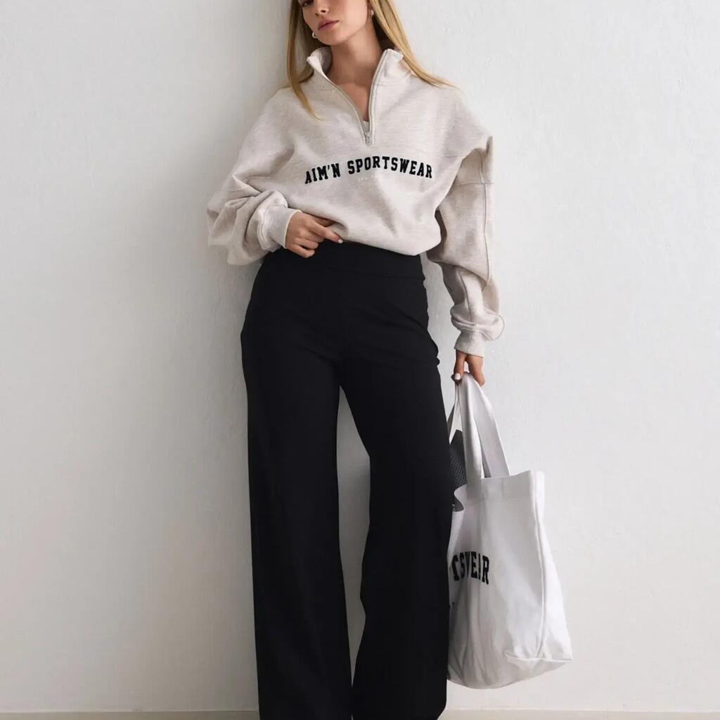 Women's Pants Ultra-Soft High-Waisted Straight-Leg Sense Black