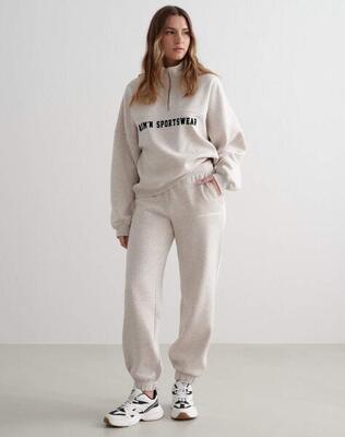 Pantaloni della Tuta da Donna Felpa Garzata Vita Media Classici Cioccolato