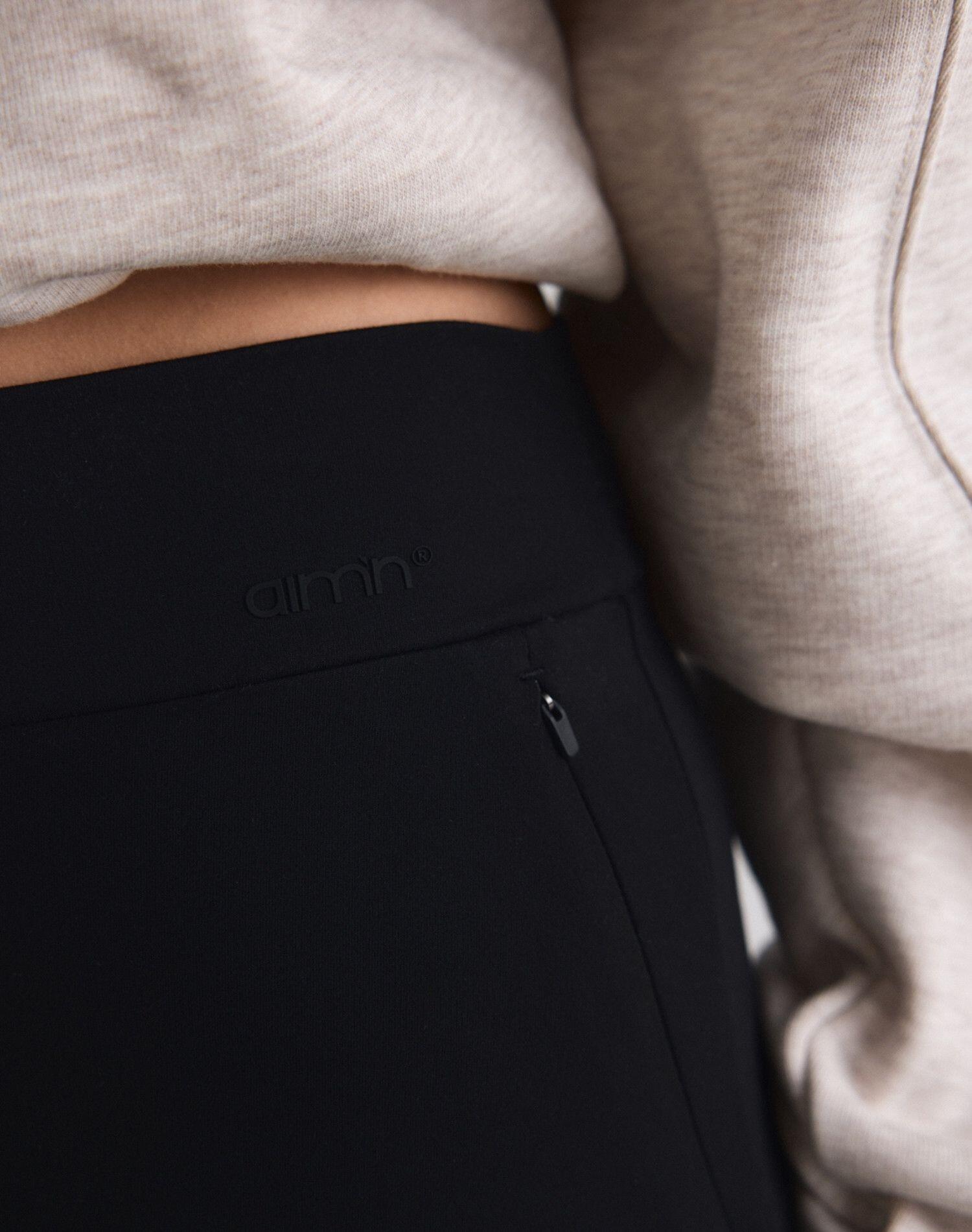 Pantaloni da Donna Ultra-morbidi Vita Alta Gamba Dritta Sense Nero 4/5