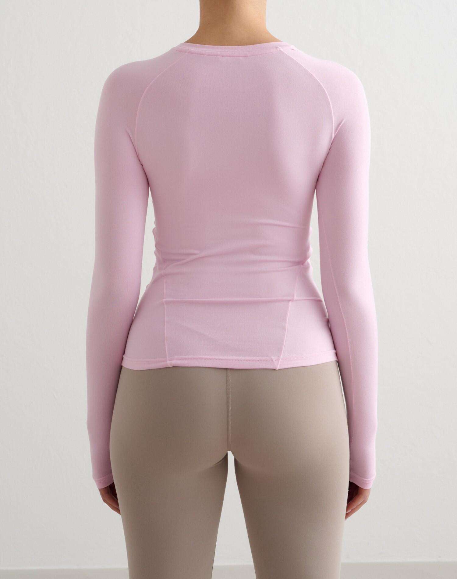 Femme T-shirt Manches Longues Doux Évacuant l'humidité Rose 2/6
