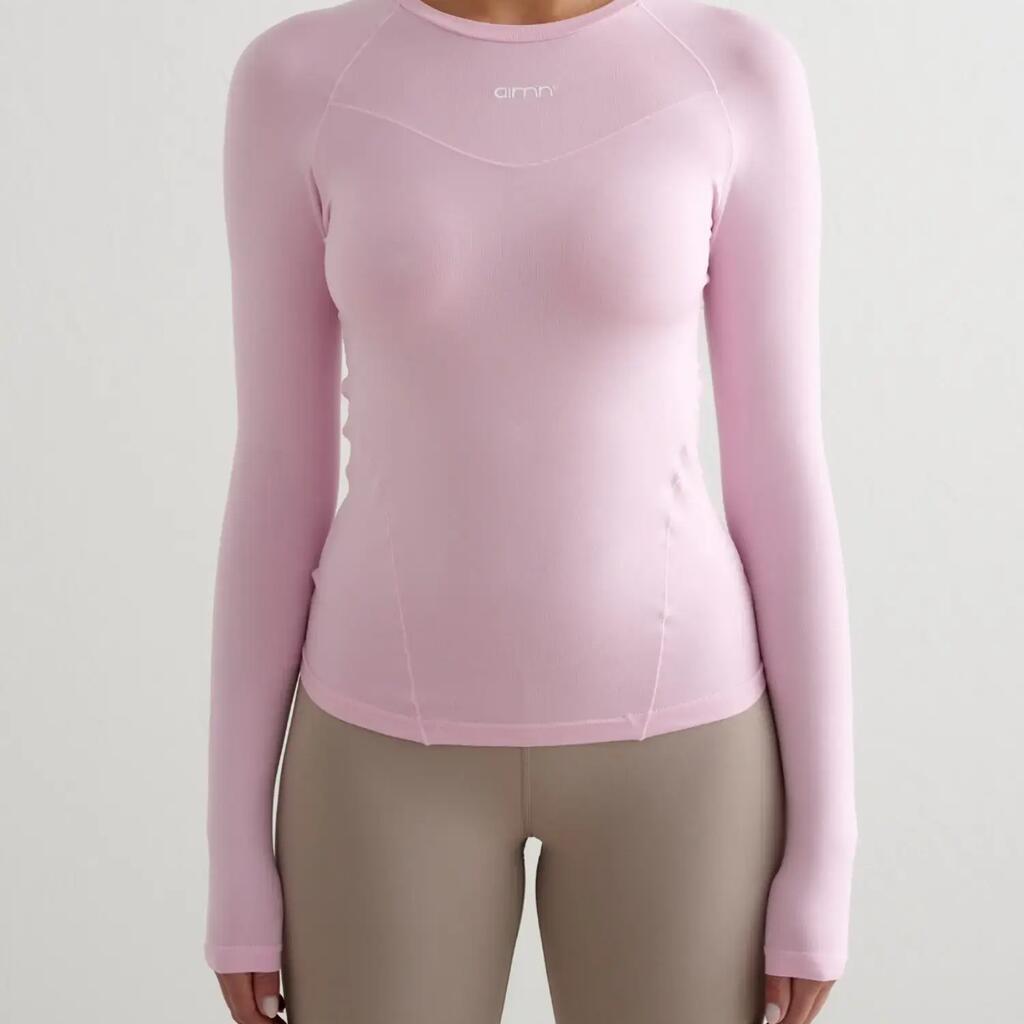 Women's Long Sleeve Top Ultra-Soft Quick-Dry 4-Way Stretch Soft Basic Pink