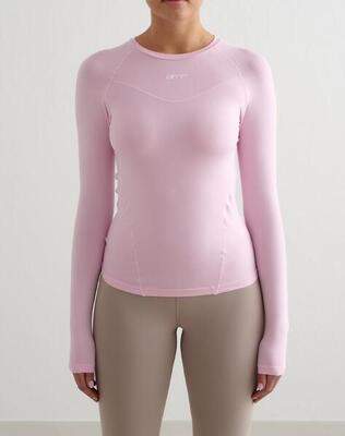 Dames t-shirt met lange mouwen zacht vochtafvoerend donkergroen