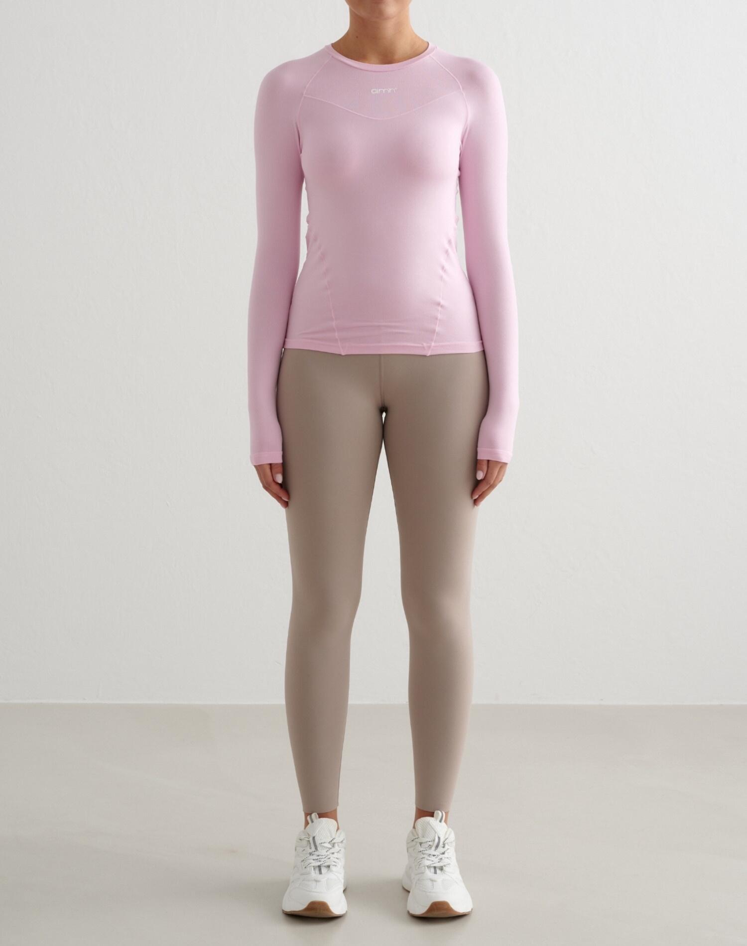 Femme T-shirt Manches Longues Doux Évacuant l'humidité Rose 4/6