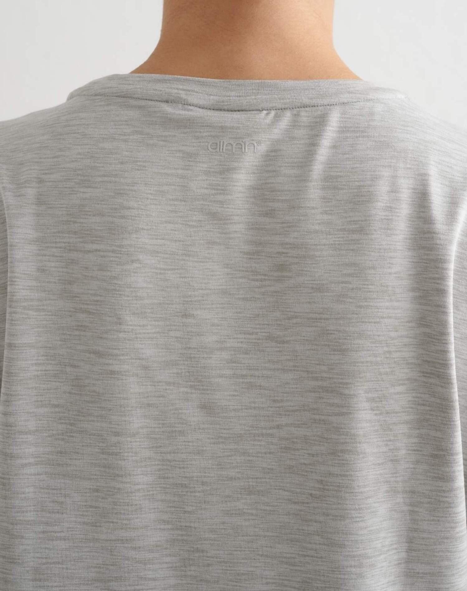 Top da Allenamento Donna Ultramorbido Soft Basic Roll Sleeve Grigio Melange 3/4