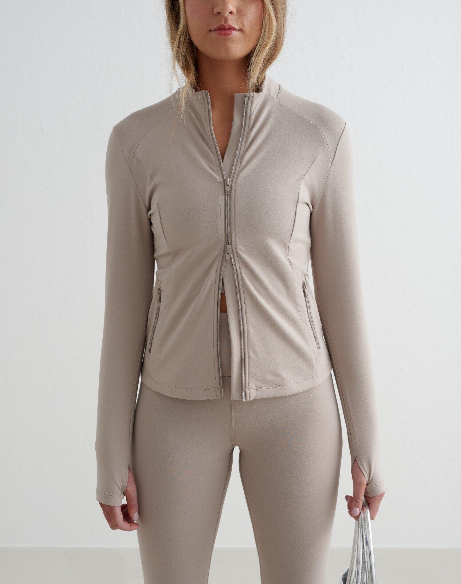 Dames Jas met Ritssluiting Donkerbeige 3/6