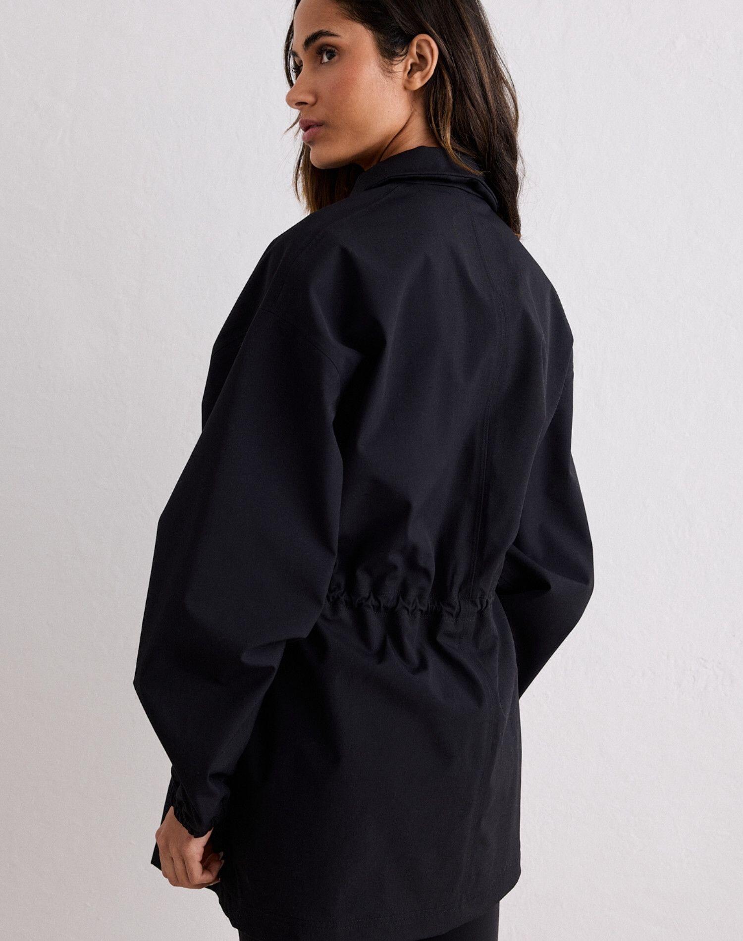 Femme Veste Zippée Imperméable Noir 2/5