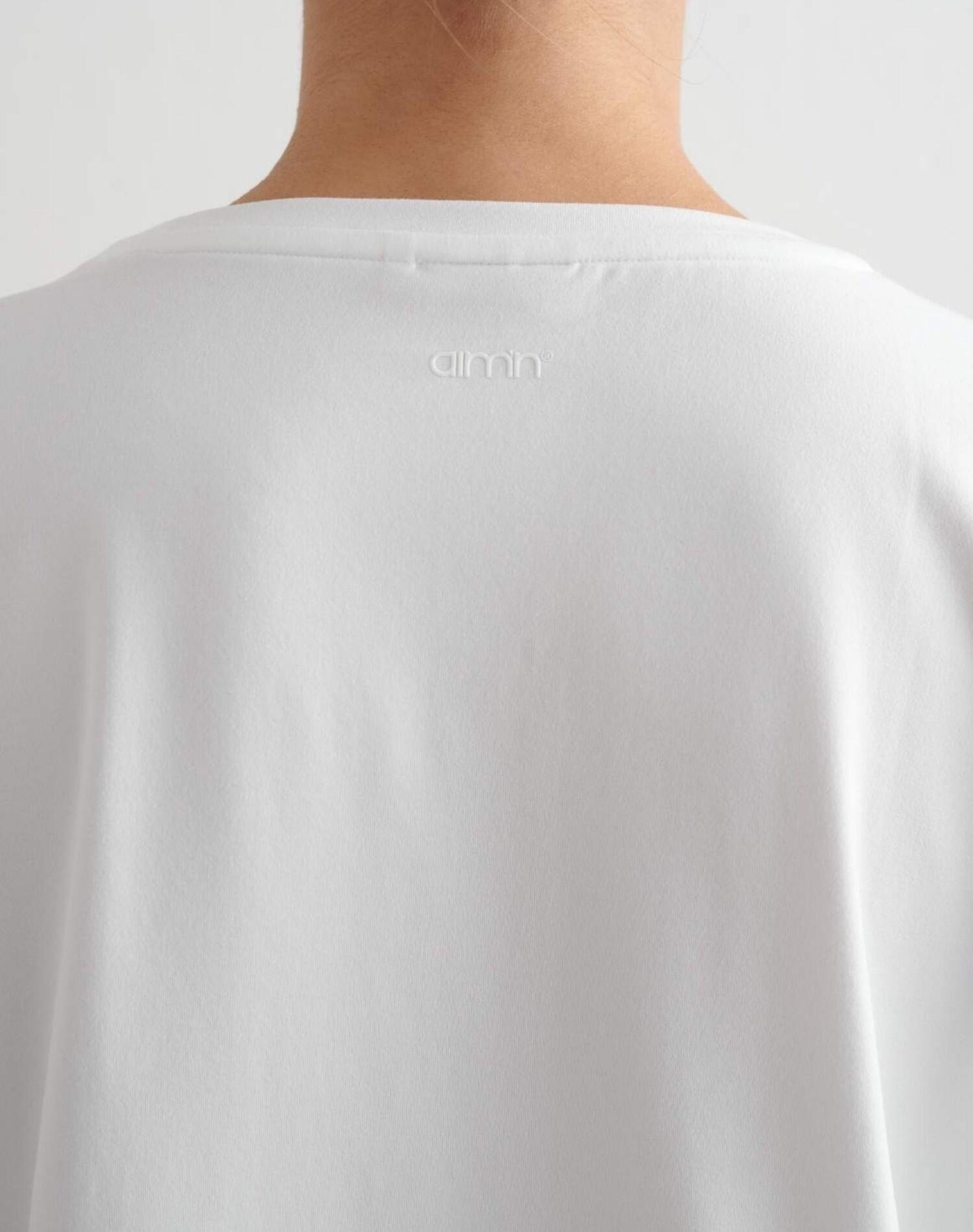 Femme Top d’entraînement Ultra-doux Séchage rapide Soft Basic Roll Sleeve Blanc 3/6