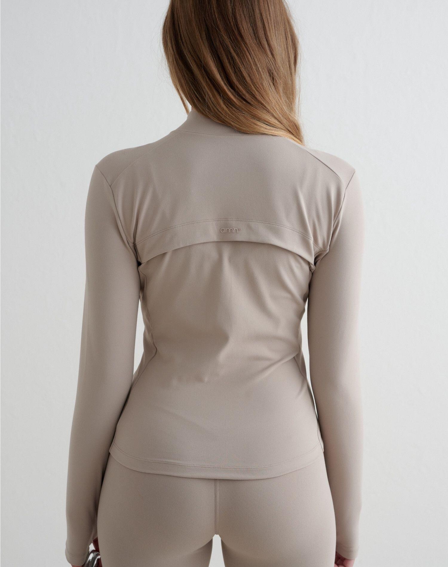 Dames Jas met Ritssluiting Donkerbeige 2/6