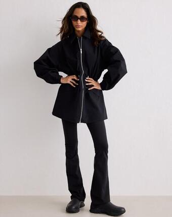 Femme Veste Zippée Imperméable Noir