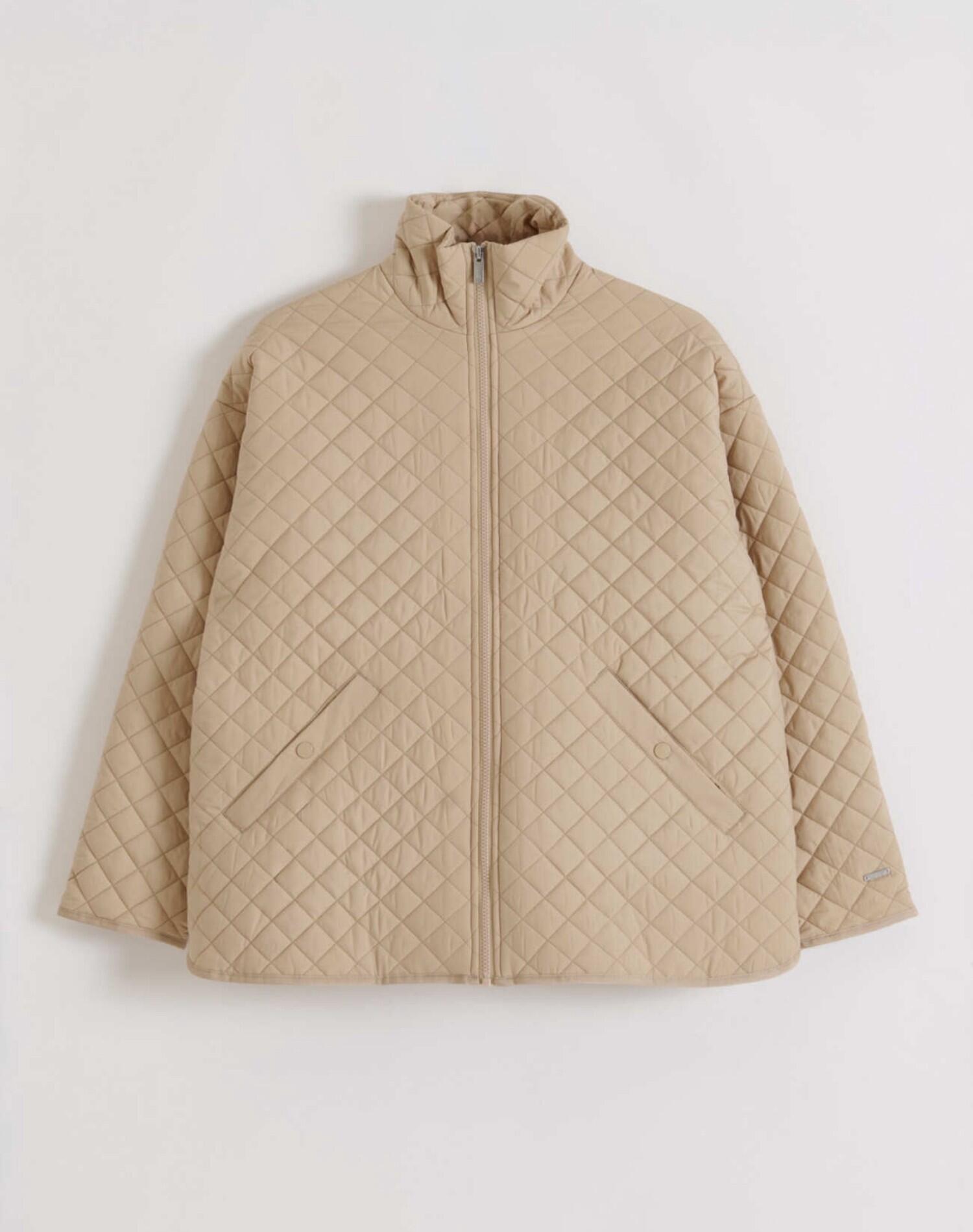 Femme Veste Déperlante Oversize Matelassée Beige 5/6