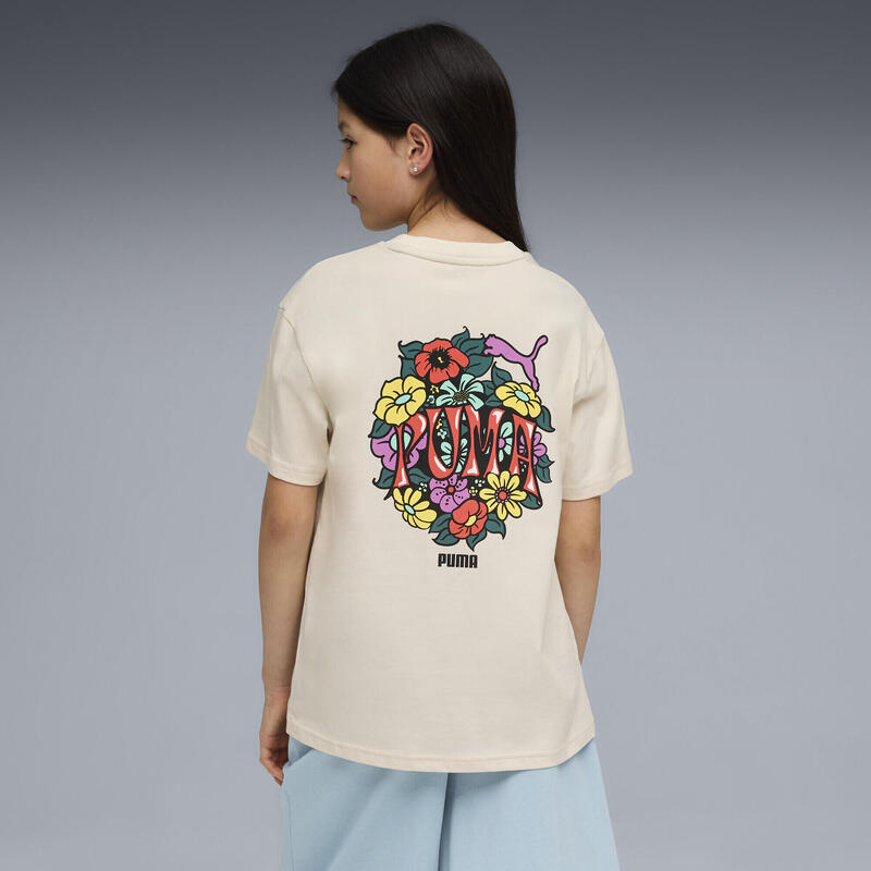 Tricou fete mânecă scurtă croială lejeră Mid 90S Relaxed Graphic, crem PUMA