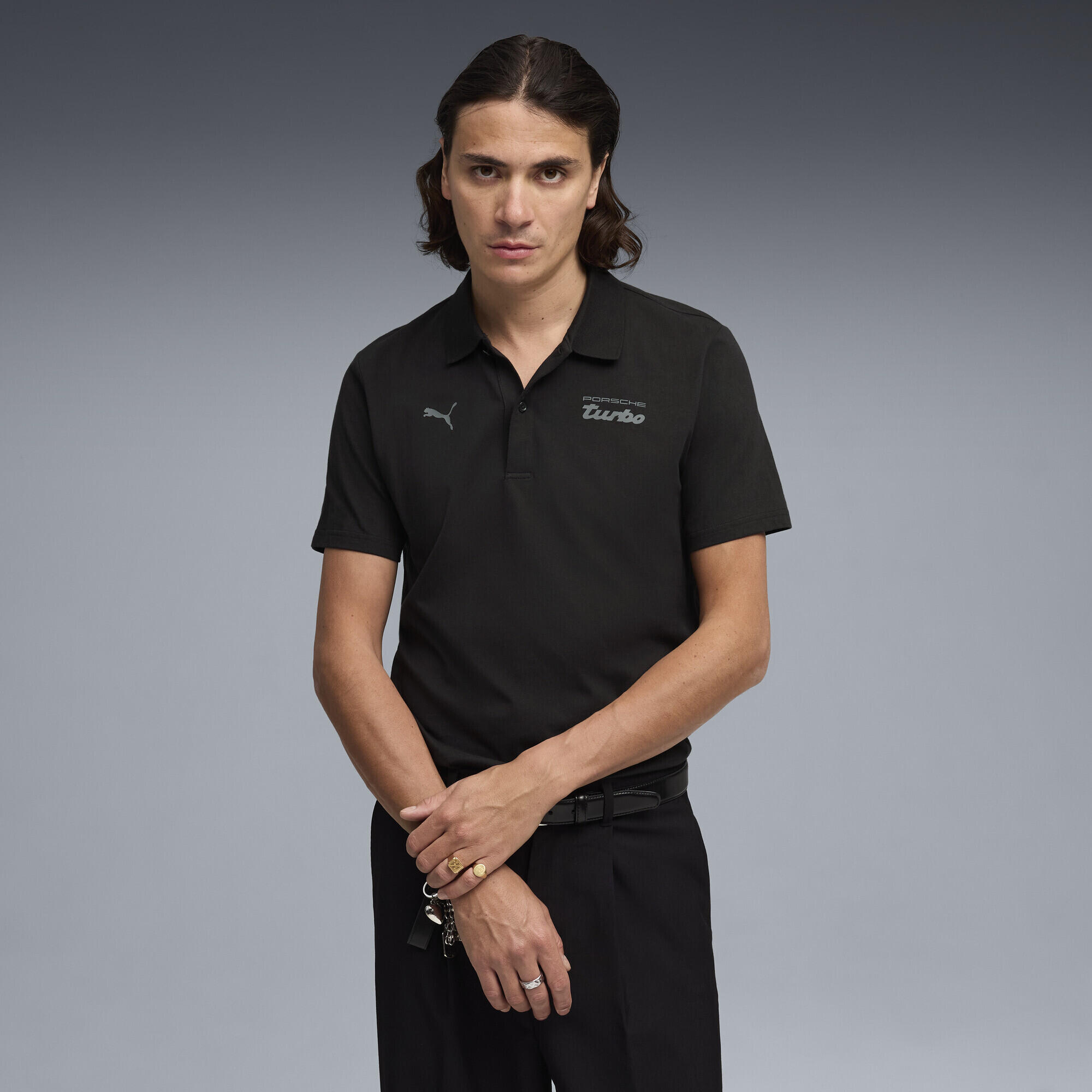 T-shirt homem gola com logótipo Porsche Legacy Essentials Polo PUMA 2/5