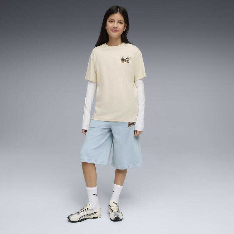 Tricou fete mânecă scurtă croială lejeră Mid 90S Relaxed Graphic, crem PUMA