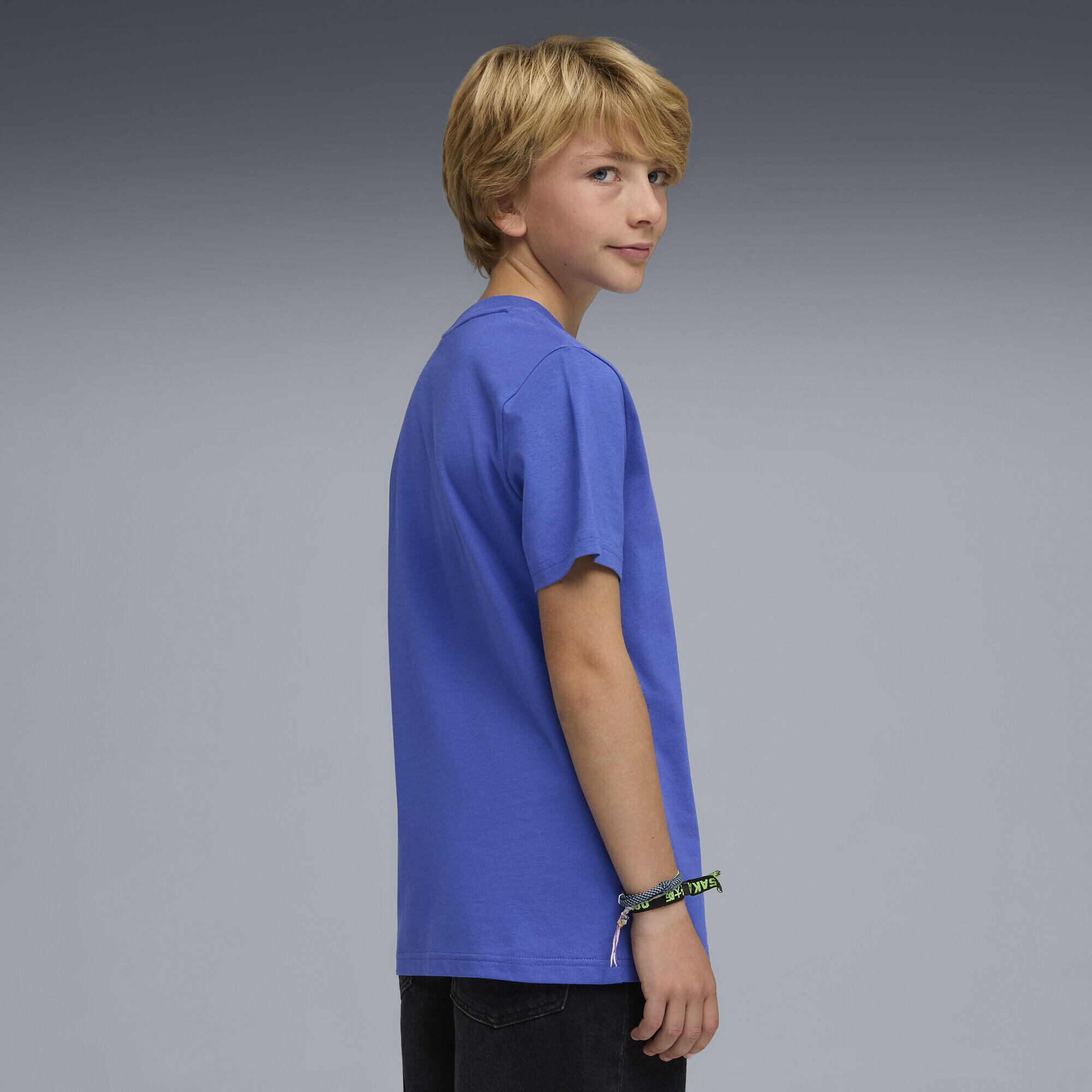 Tricou fitness copii logo, mânecă scurtă Ess No. 1 Logo, verde PUMA 3/5