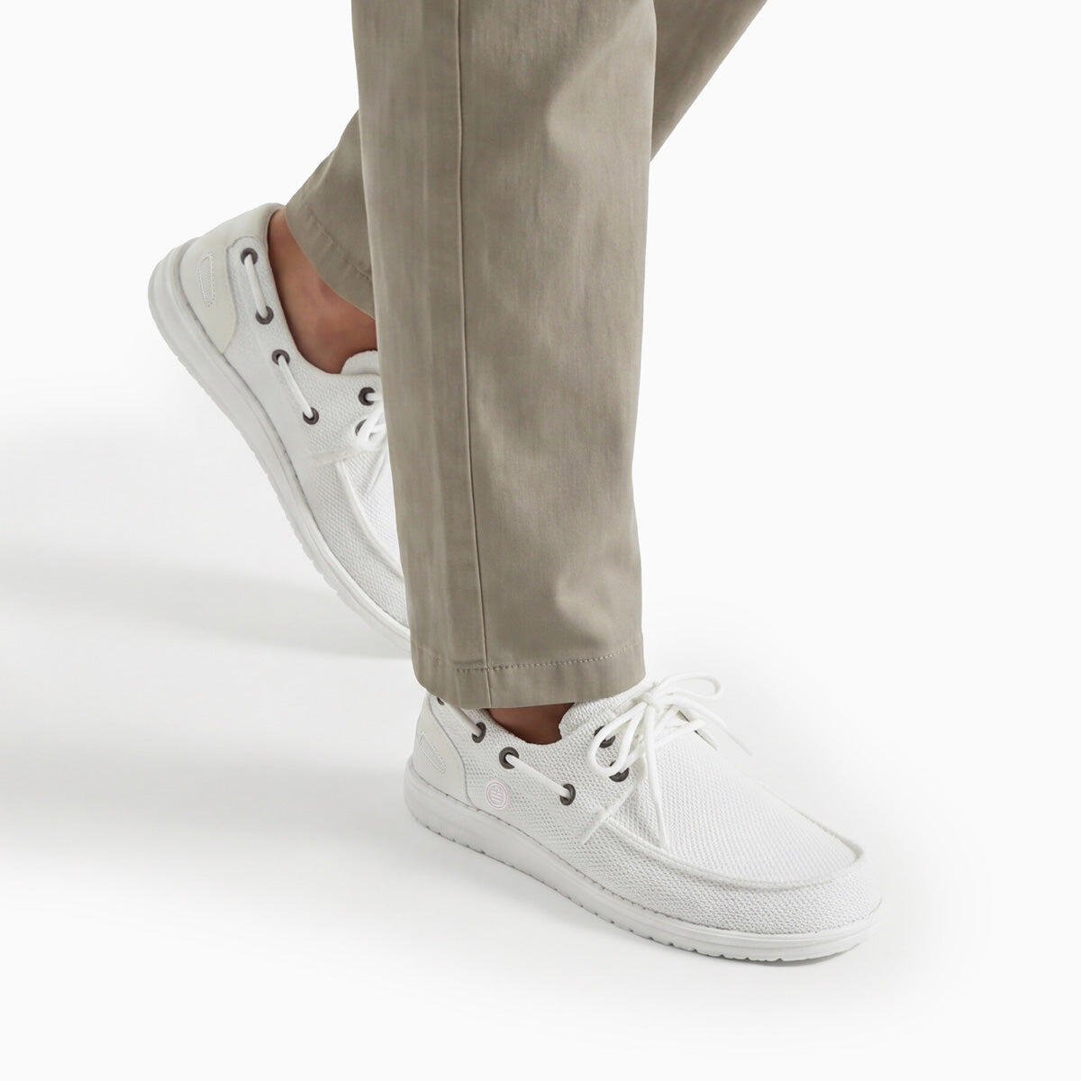 Scarpe da barca Socoa bianco sporco in maglia elasticizzata 2/6