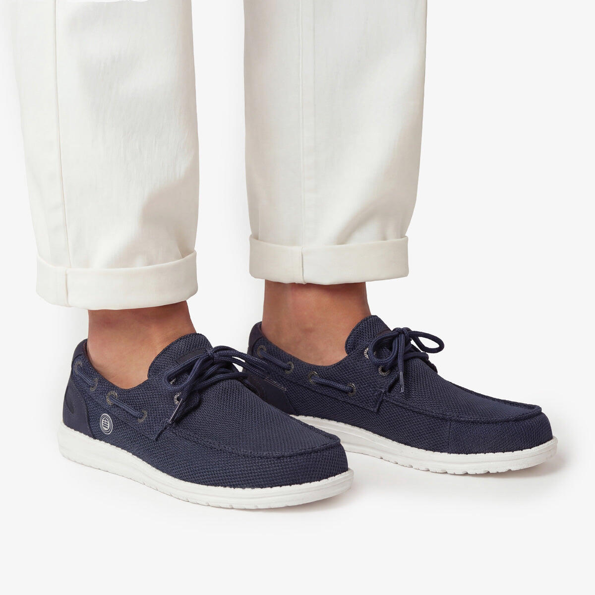 Scarpe da barca Socoa blu navy in maglia elasticizzata 2/6