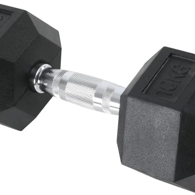 1 x 10 kg Hexagonal Gym Dumbbell FF