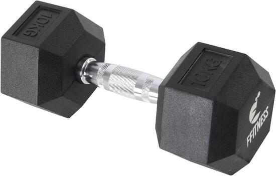 1 x 10 kg Sechskant-Hantel für Fitnessstudio FF