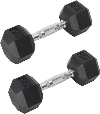 2 Manubri da 5 Kg Palestra Esagonali Professionali FF