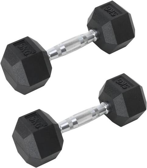 2 Manubri da 5 Kg Palestra Esagonali Professionali FF