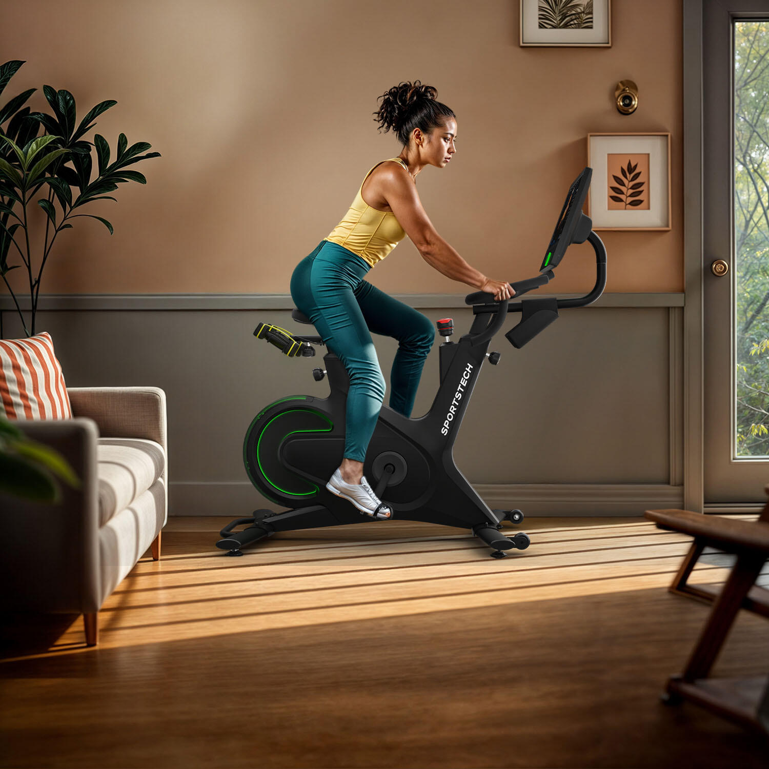 Sportstech Speedbike sBike | Pantalla táctil 21,5" | Feedback LED | Cursos 5/8