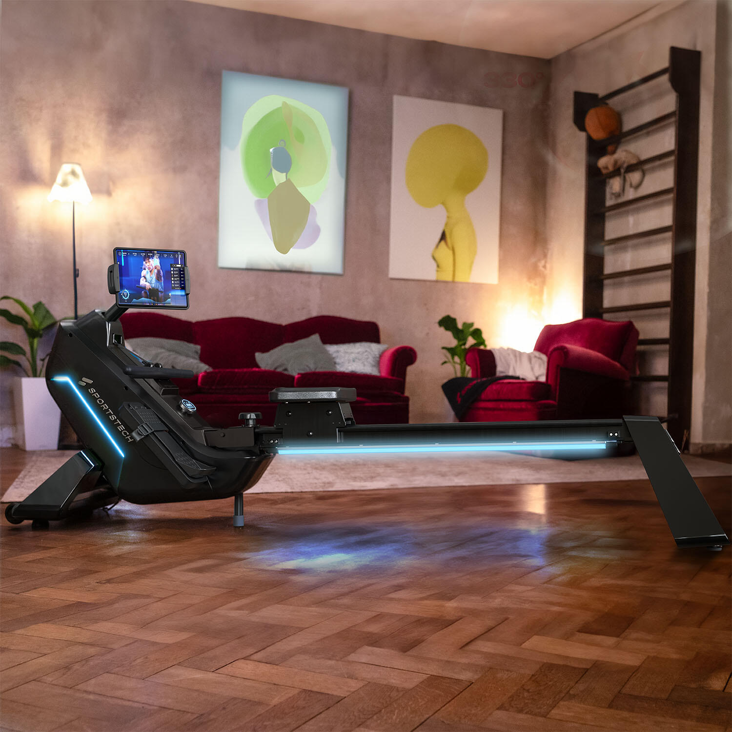 sRow Lite Sportstech Rameur Magnétique, Pliable, Silencieux, 24 Niveaux 3/8