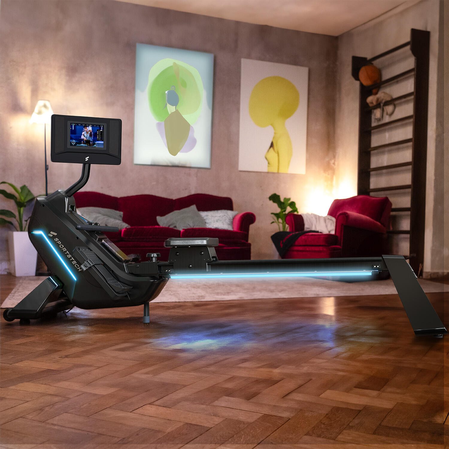 sRow Remo premium para casa con pantalla táctil y LED – Pantalla táctil de 10,1" 2/7