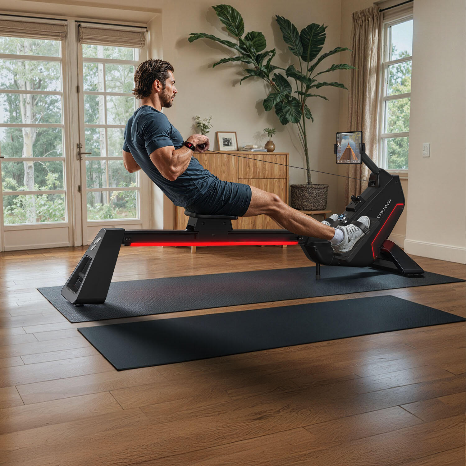 sRow Lite Sportstech Rameur Magnétique, Pliable, Silencieux, 24 Niveaux 4/8