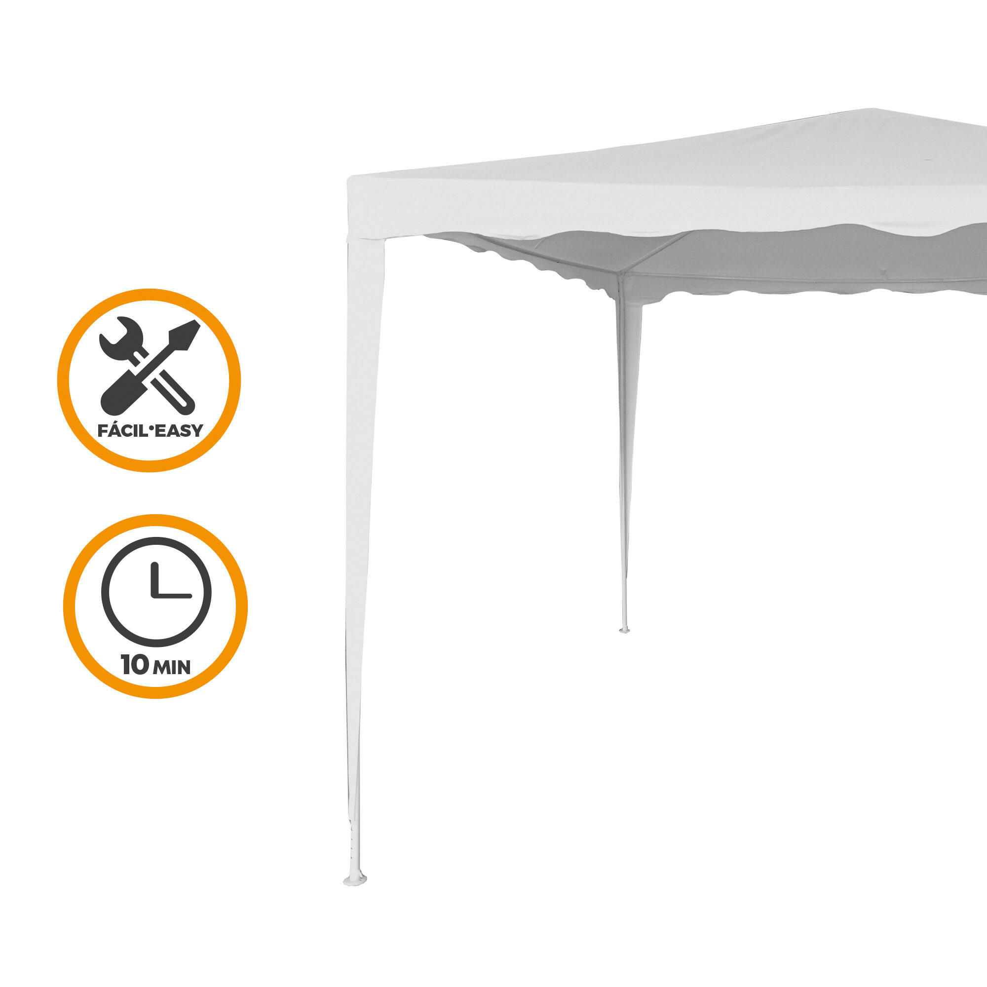 Gazebo de jardin en polyester blanc Aktive Garden 3/7