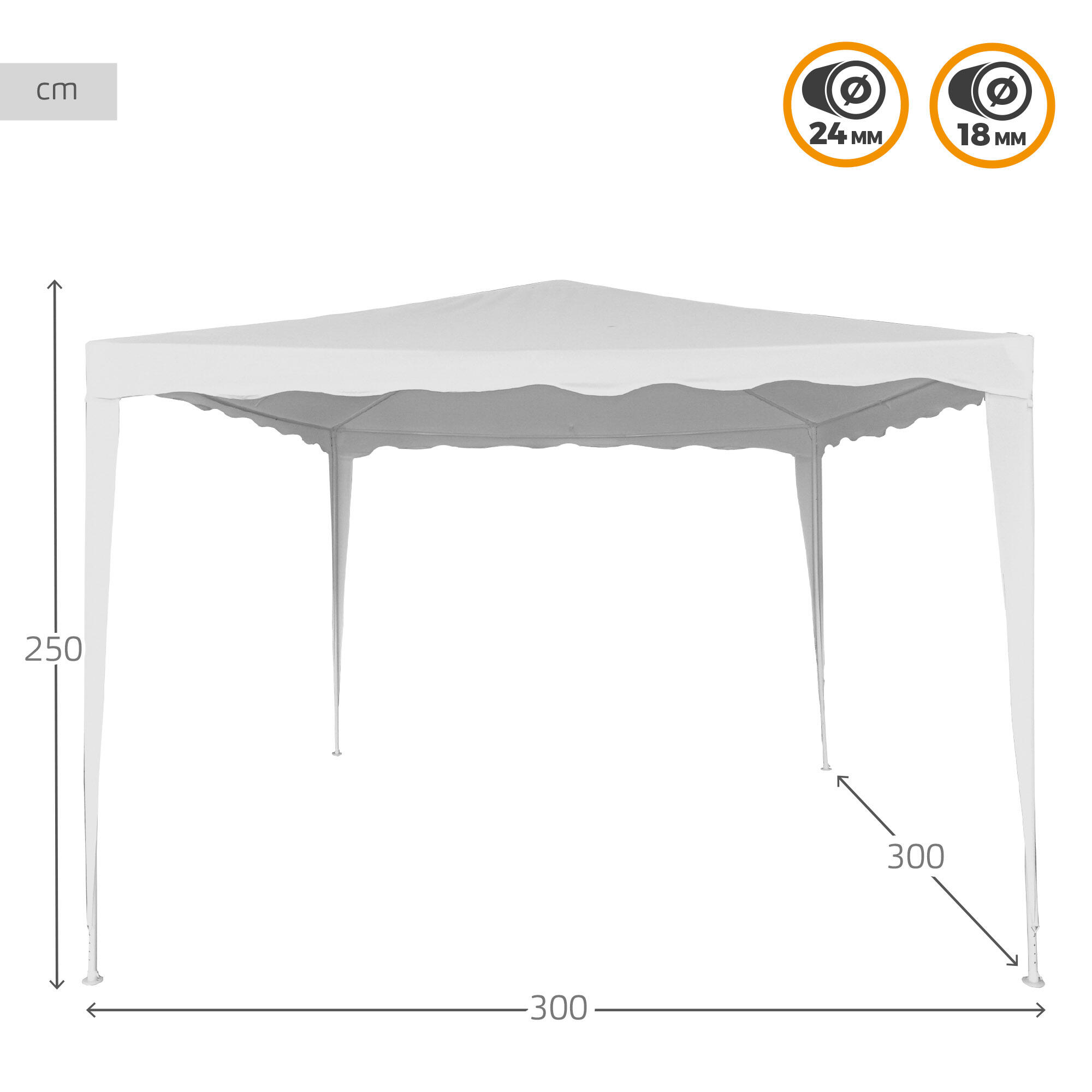 Gazebo de jardin en polyester blanc Aktive Garden 4/7