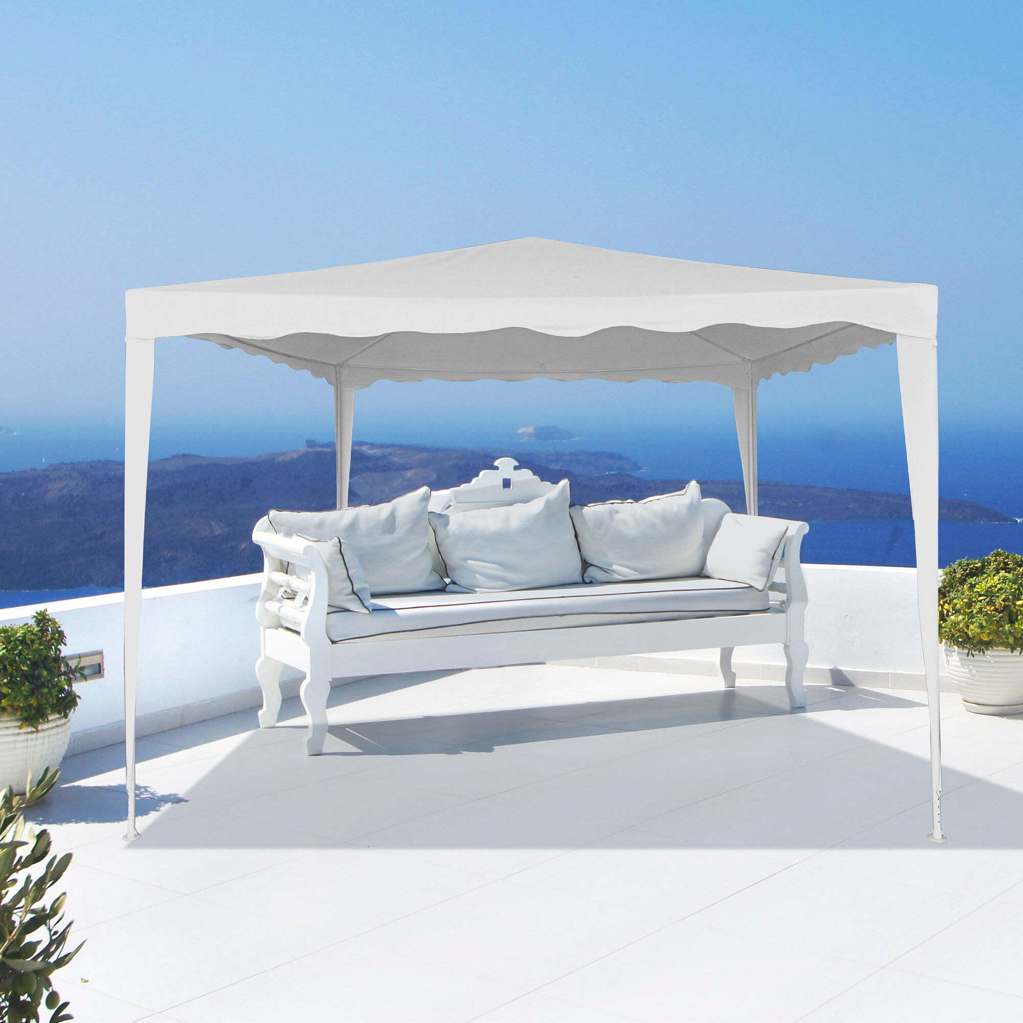 Gazebo de jardin en polyester blanc Aktive Garden 6/7