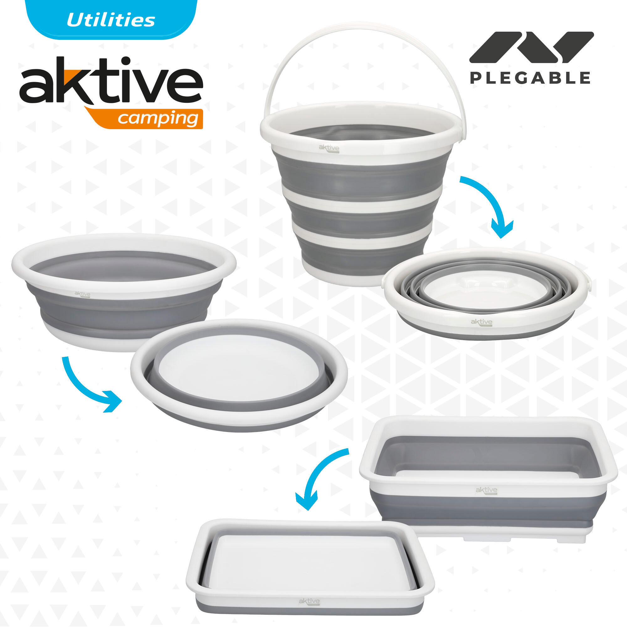Cubo, barreño y cubeta plegable Aktive 3/7