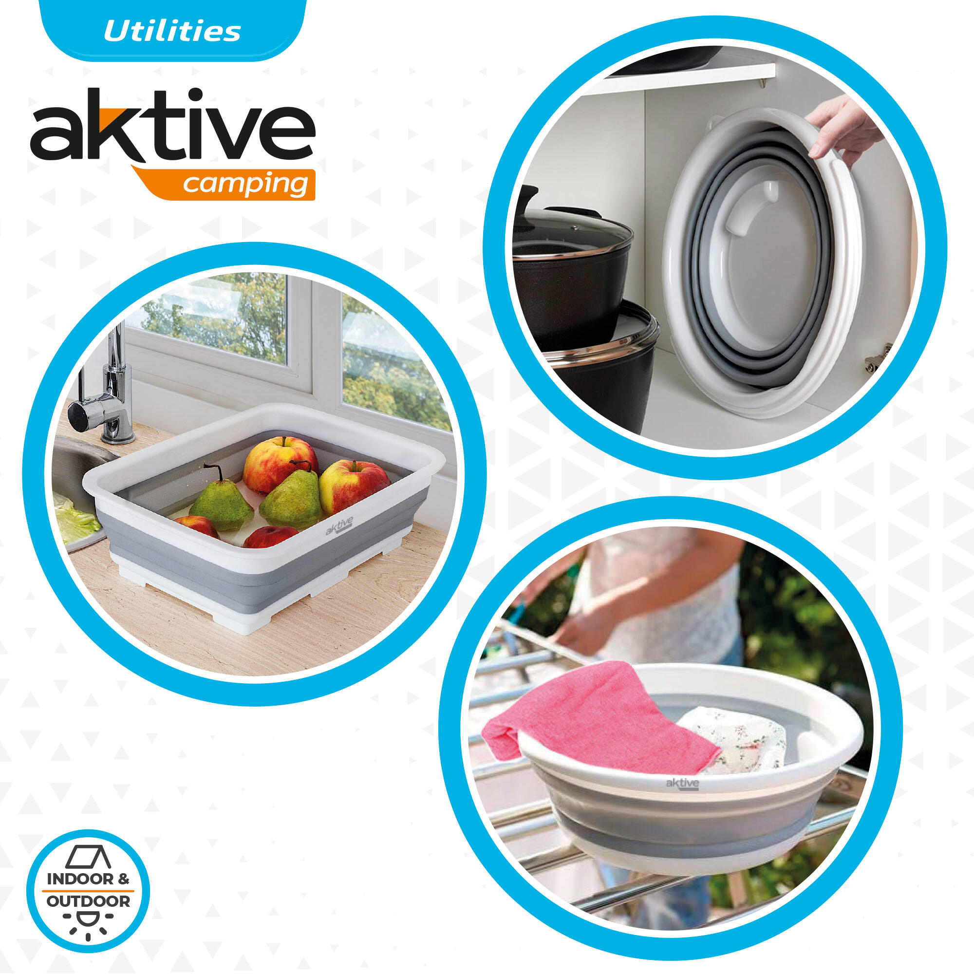Cubo, barreño y cubeta plegable Aktive 4/7